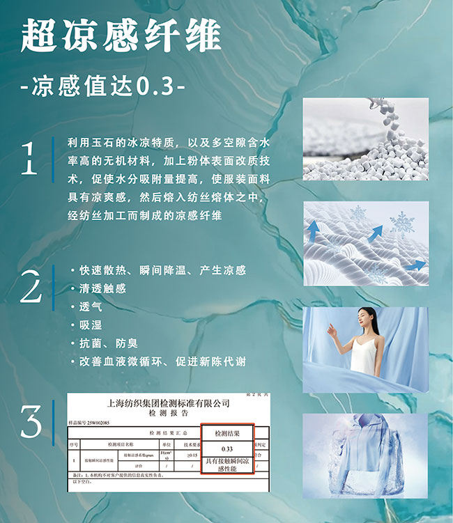 超凉感纤维凉感值达0.3